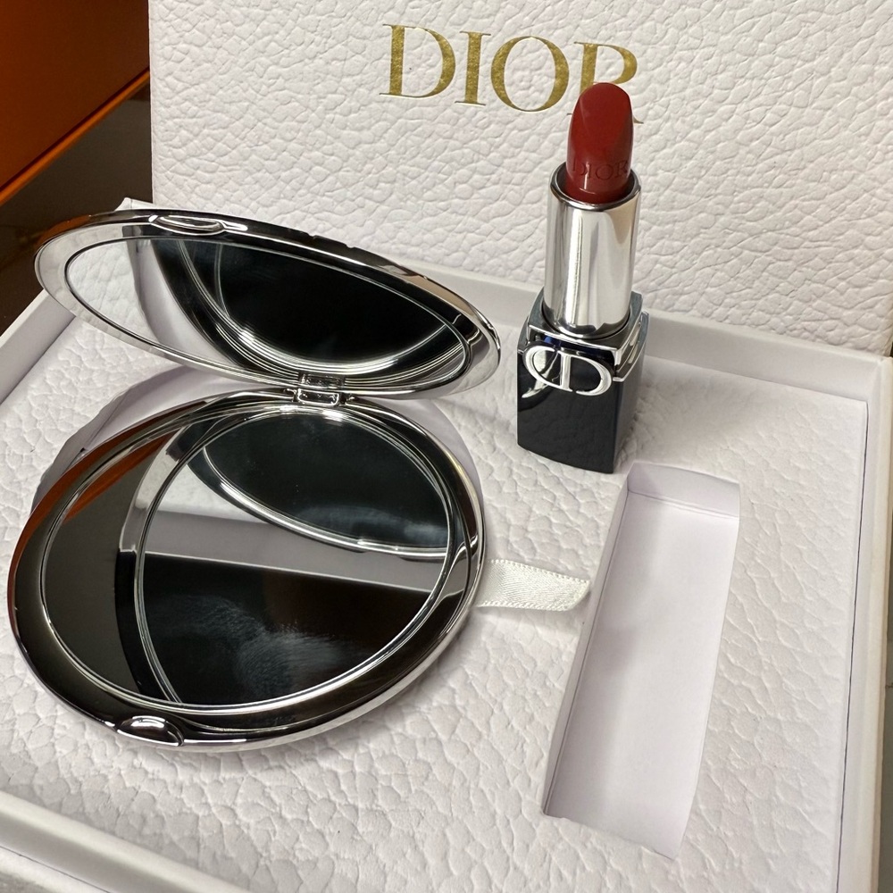 Dior Red Lipstick Classic Elegance with mirror